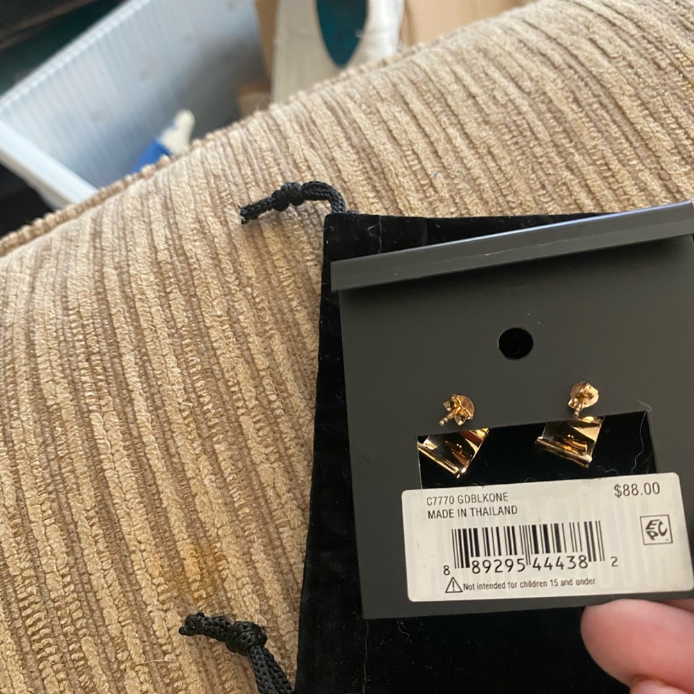 Coach Signature Black and Gold Enameled Bangle and Earring Set - Picture 4 of 4